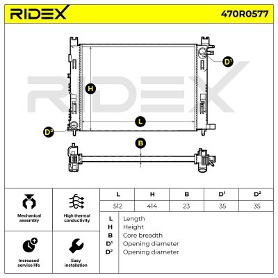 Radiator, Engine Cooling RIDEX 470R0577 470R0577 - photo 7
