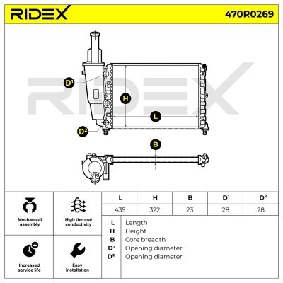 Radiator, Engine Cooling RIDEX 470R0269 470R0269 - photo 4