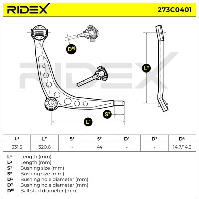 Control Arm RIDEX 273C0401 273C0401 - photo 7