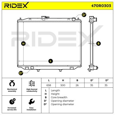 Radiator, Engine Cooling RIDEX 470R0303 470R0303 - photo 5
