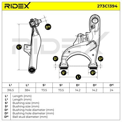 Control Arm RIDEX 273C1394 273C1394 - photo 7