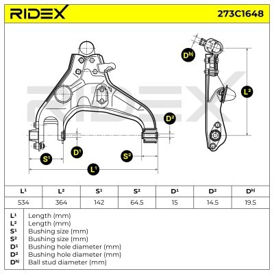 Control Arm RIDEX 273C1648 273C1648 - photo 7