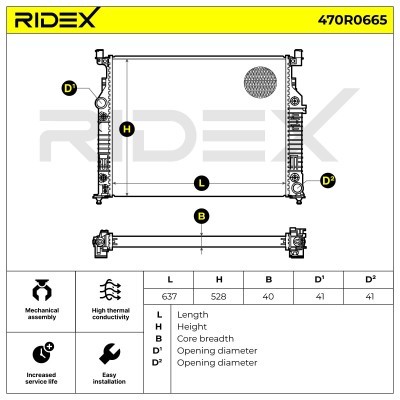 Radiator, Engine Cooling RIDEX 470R0665 470R0665 - photo 5