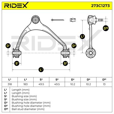 Control Arm RIDEX 273C1273 273C1273 - photo 6