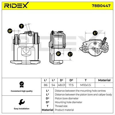 Brake Caliper RIDEX 78B0447 78B0447 - photo 6
