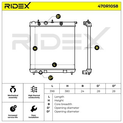 Radiator, Engine Cooling RIDEX 470R1058 470R1058 - photo 5