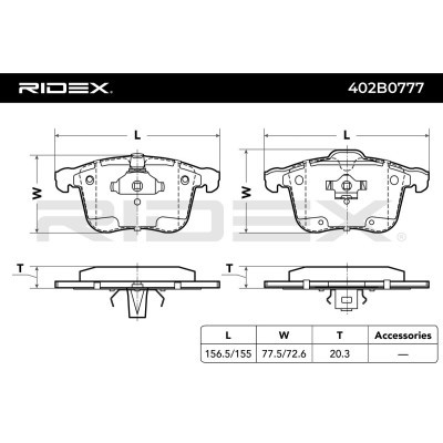 Brake Pads Set RIDEX 402B0777 402B0777 - photo 7