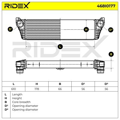 Intercooler, Charger RIDEX 468I0177 468I0177 - photo 7