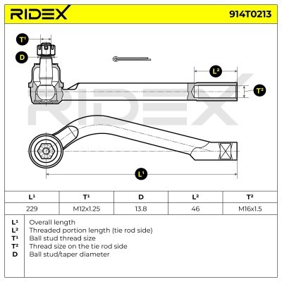 Tie Rod End RIDEX 914T0213 914T0213 - photo 3