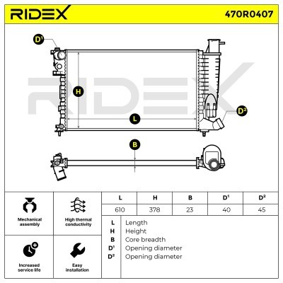 Radiator, Engine Cooling RIDEX 470R0407 470R0407 - photo 6