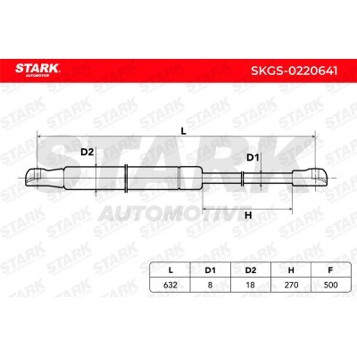 Gas Spring, boot-/cargo area Stark SKGS-0220641 SKGS-0220641 - photo 5