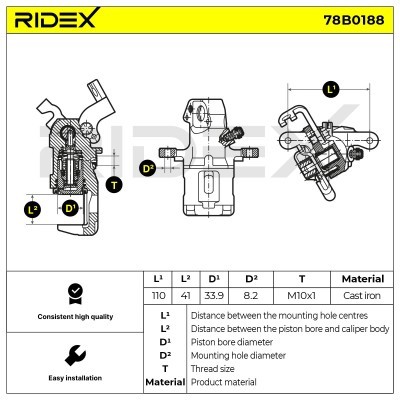 Brake Caliper RIDEX 78B0188 78B0188 - photo 5