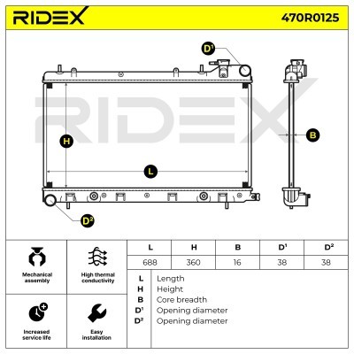 Radiator, Engine Cooling RIDEX 470R0125 470R0125 - photo 7