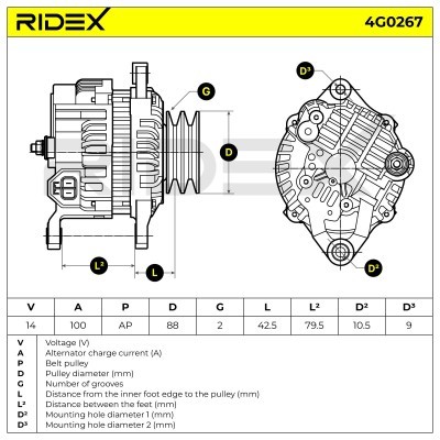 Alternator RIDEX 4G0267 4G0267 - photo 6