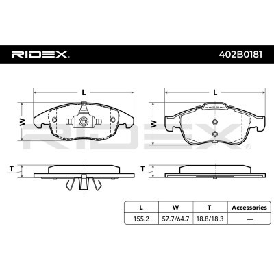 Brake Pads Set RIDEX 402B0181 402B0181 - photo 4