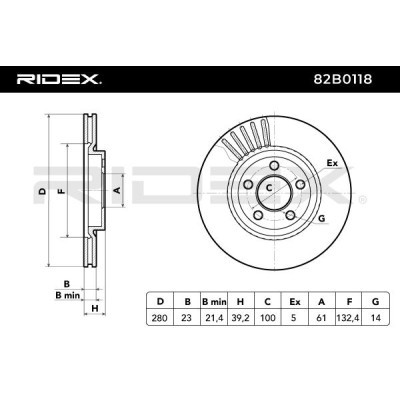 Brake Disc RIDEX 82B0118 82B0118 - photo 5