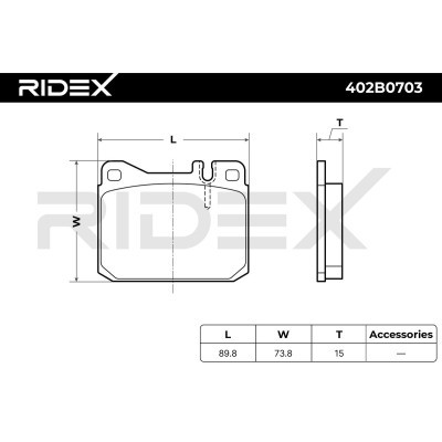 Brake Pads Set RIDEX 402B0703 402B0703 - photo 7