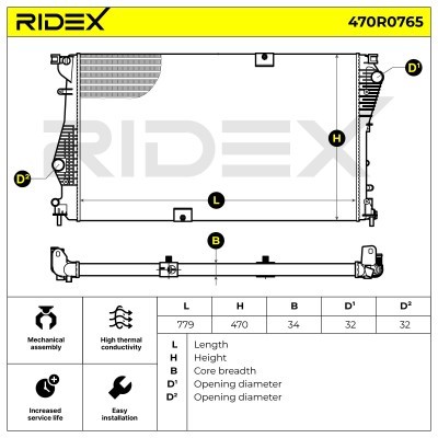 Radiator, Engine Cooling RIDEX 470R0765 470R0765 - photo 7