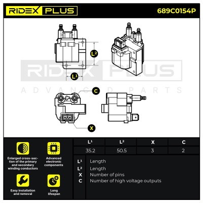Ignition Coil RIDEX 689C0154P 689C0154P - photo 3