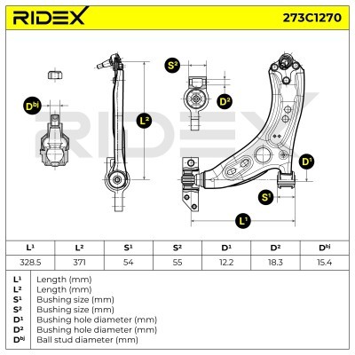Control Arm RIDEX 273C1270 273C1270 - photo 5