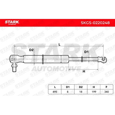 Gas Spring, boot-/cargo area Stark SKGS-0220248 SKGS-0220248 - photo 5