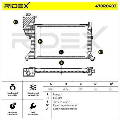 Radiator, Engine Cooling RIDEX 470R0493 470R0493 - photo 5