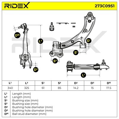 Control Arm RIDEX 273C0951 273C0951 - photo 8