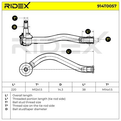 Tie Rod End RIDEX 914T0057 914T0057 - photo 6