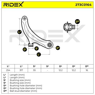 Control Arm RIDEX 273C0164 273C0164 - photo 6