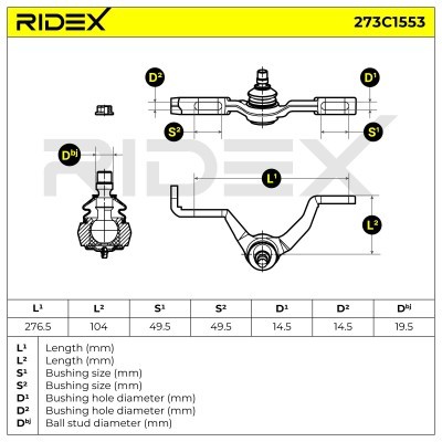 Control Arm RIDEX 273C1553 273C1553 - photo 6