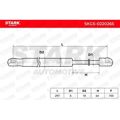 Gas Spring, boot-/cargo area Stark SKGS-0220265 SKGS-0220265 - photo 5
