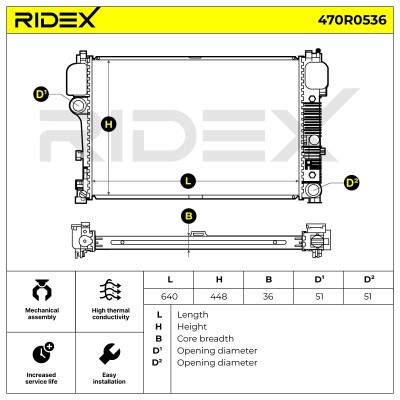Radiator, Engine Cooling RIDEX 470R0536 470R0536 - photo 5