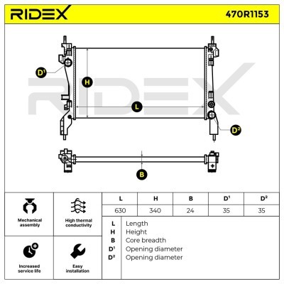Radiator, Engine Cooling RIDEX 470R1153 470R1153 - photo 4