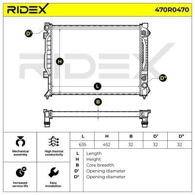 Radiator, Engine Cooling RIDEX 470R0470 470R0470 - photo 8