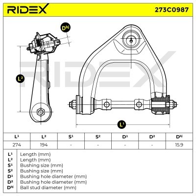 Control Arm RIDEX 273C0987 273C0987 - photo 8
