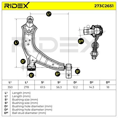 Control Arm RIDEX 273C2651 273C2651 - photo 6