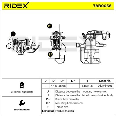Brake Caliper RIDEX 78B0058 78B0058 - photo 5