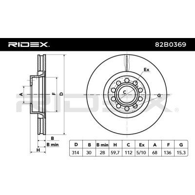 Brake Disc RIDEX 82B0369 82B0369 - photo 5