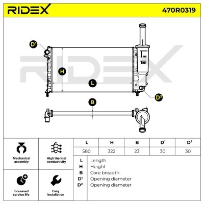 Radiator, Engine Cooling RIDEX 470R0319 470R0319 - photo 4
