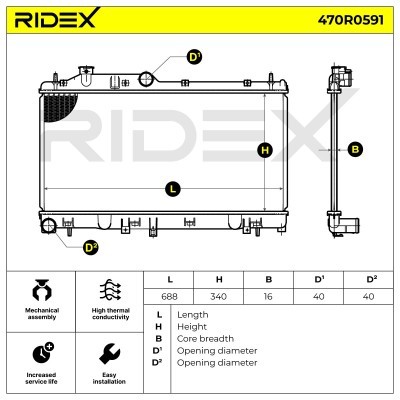 Radiator, Engine Cooling RIDEX 470R0591 470R0591 - photo 5
