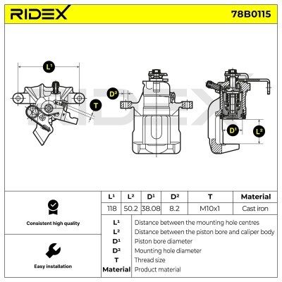 Brake Caliper RIDEX 78B0115 78B0115 - photo 5