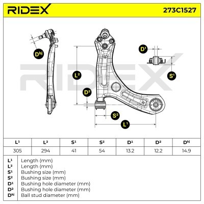 Control Arm RIDEX 273C1527 273C1527 - photo 5