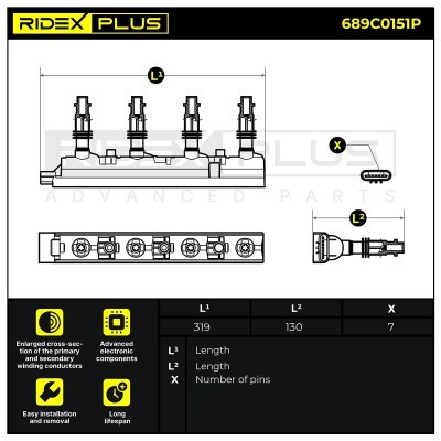 Ignition Coil RIDEX 689C0151P 689C0151P - photo 3