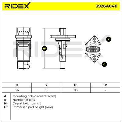Air Mass Sensor RIDEX 3926A0411 3926A0411 - photo 7