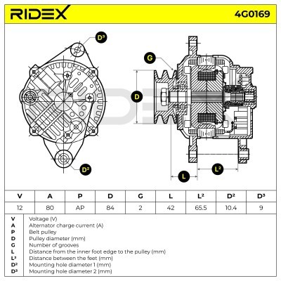 Alternator RIDEX 4G0169 4G0169 - photo 5