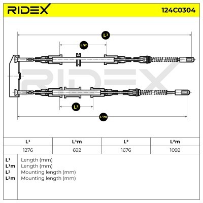 Cable Pull, Parking Brake RIDEX 124C0304 124C0304 - photo 7