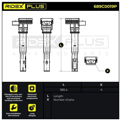 Ignition Coil RIDEX 689C0019P 689C0019P - photo 8