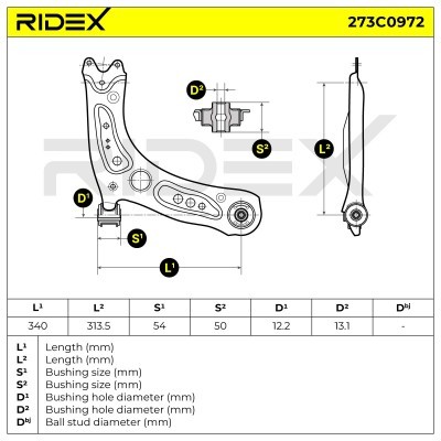 Control Arm RIDEX 273C0972 273C0972 - photo 7