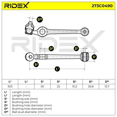 Control Arm RIDEX 273C0490 273C0490 - photo 6