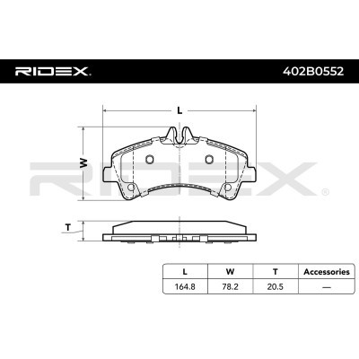 Brake Pads Set RIDEX 402B0552 402B0552 - photo 8